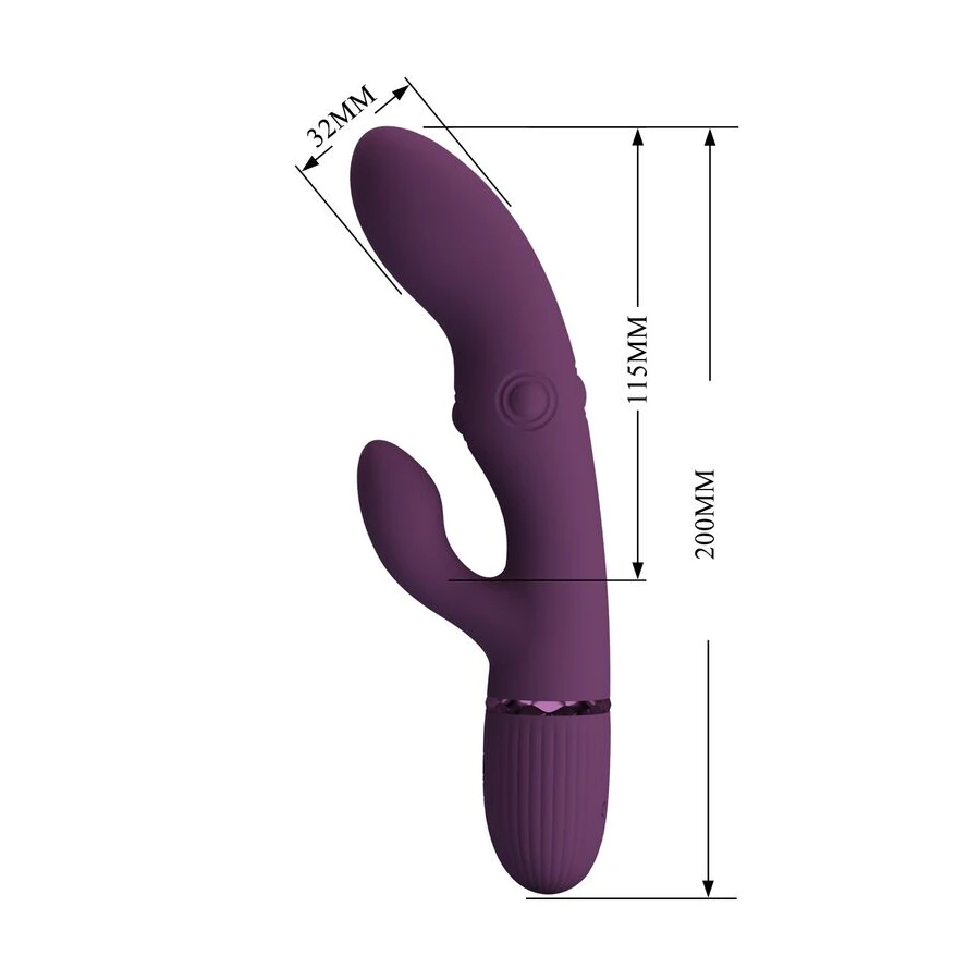 PRETTY LOVE - ZACH RECHARGEABLE THRUSTING RABBIT VIBRATOR 5+5 FUNCTIONS